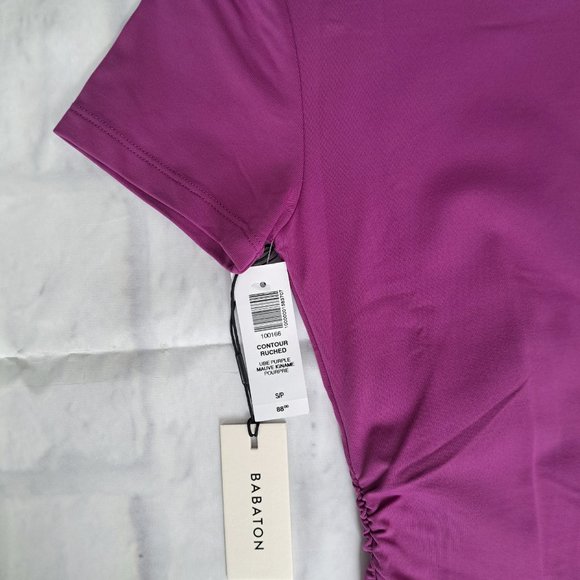 NWT Aritzia Contour Ruched Dress in Ube Purple size S - Picture 3 of 4